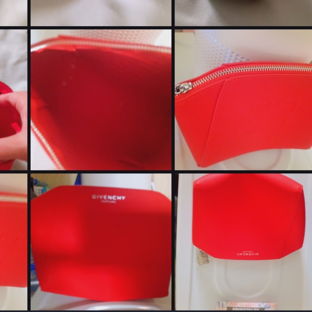 2/$20 Givenchy Scarlet Red Pouch New